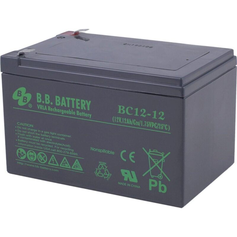Аккумуляторная батарея B.B.Battery BC 12-12 вид сбоку Аккумулятор B.B.Battery BC 12-12
