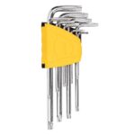 «Набор шестигранных ключей «TORX" сверхдлинных Deli DL3091 9шт размеры Т10,Т15,Т20,Т25,Т27,Т30,Т40,Т45,Т50, пластиковый держатель