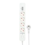 Сетевой фильтр Гарнизон EPS-4-U3-W-4 белый, 4 розетки 220В, 10А, 3 розетки USB-A 5В, кабель 4м, ур.защиты 2+, пакет — изображение 2
