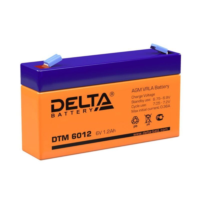 DELTA DTM 6012 батарея вид сбоку Аккумуляторная батарея DELTA DTM 6012