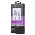 Кабели USB ACD-Style Lightning ; USB-A 2-сторонние коннекторы, нейлон, 1м, фиолетовый (ACD-U913-P6P) — изображение 3
