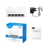 Коммутатор CUDY 5-Port 10/100 Mbps Desktop Switch 5-Port 10/100 Mbps Desktop Switch, 5 10/100M RJ45 Ports, Loop Detection, Desktop Plastic Case, Power Saving, Plug & Play, Wall-Mount — изображение 3