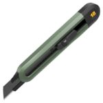 Технический нож "Home Series Green" Deli HT4018L ширина лезвия 18мм, эксклюзивный дизайн, корпус из высококачественного софттач пластика