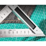 Треугольная линейка стальная Deli DL303150 150мм, нержавеющая сталь + алюминиевое основание — изображение 4