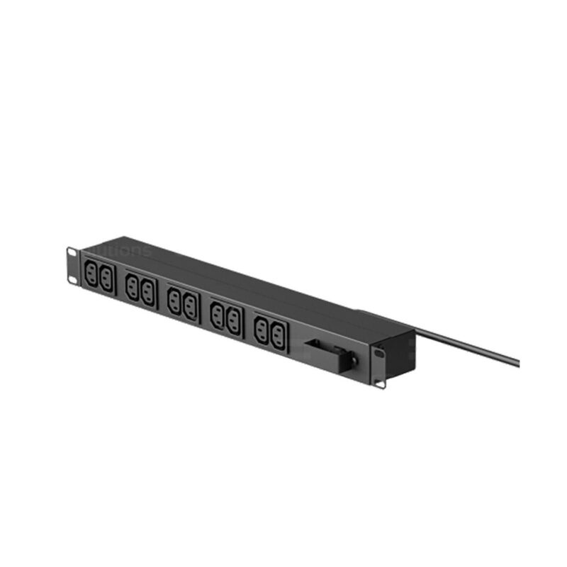 e4c1cc39251de7225929775fe9d94e62.jpg Блок розеток C3Solution Блок распределения питания PDU C3 горизонтальный, 1U, 1 фаза, 16А, С13-9, вх.Schuko, кабель 1,8м — изображение 1