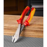 Диэлектрические усиленные диагональные бокорезы Deli DL512207 Bad Pack 180мм, сталь Cr-V, сертификат VDE для работ под напряжением до 1000 В — изображение 3