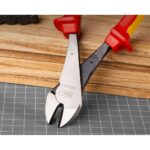 Диэлектрические усиленные диагональные бокорезы Deli DL512207 Bad Pack 180мм, сталь Cr-V, сертификат VDE для работ под напряжением до 1000 В — изображение 4