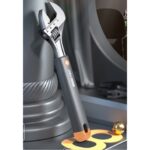 Разводной ключ "Home Series Gray" Deli Bad Pack HT1508C 200мм, эксклюзивный дизайн, рукоятка - высококачественный софттач пластик — изображение 3