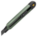 Технический нож "Home Series Green" Deli HT4018L ширина лезвия 18мм, эксклюзивный дизайн, корпус из высококачественного софттач пластика Bad Pack
