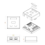 Аксессуары Hyperline Hyperline SB1-2-8P8C-C5e-WH Розетка компьютерная RJ-45 (8P8C), категория 5e, двойная, внешняя, Dual RJ-45 (8P8C), категория 5e, двойная, внешняя, Dual IDC (090102) — изображение 2