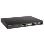 Коммутатор D-Link Bad Pack DGS-1100-26MPPV2/A3A Настраиваемый L2 коммутатор с 24 портами 10/100/1000Base-T и 2 комбо-портами 100/1000Base-T/SFP (порты 1–24 PoE 802.3af/at, порты 21–24 PoE 802.3bt, PoE-бюджет 518 Вт) bp