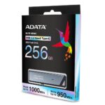 USB накопитель ADATA Elite UE800 AELI-UE800-256G-CSG USB 3.2 256GB Gen2, USB Type-C, Black, Retail — изображение 4