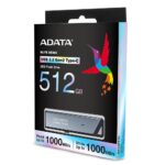 USB накопитель ADATA Elite UE800 AELI-UE800-512G-CSG 512GB OTG USB 3.2 Gen2, USB Type-C, Grey, Retail — изображение 4