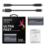Твердотельный накопитель SSD ADATA Drive SE880 - 500GB 512GB USB 3.2 USB-C Titanium Grey - Rugged, Highly Portable High Speed 2000MB/s Read/Write Compatibility: Windows, Mac OS, Android, Xbox One, PS4, PS5 — изображение 5