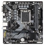 Материнская плата Gigabyte B760M H DDR4, Socket 1700, Intel®B760, 2xDDR4-3200, D-SUB+HDMI, 1xPCI-Ex16, 1xPCI-Ex1, 4xSATA3(RAID 0/1/5/10), 2xM.2, 8Ch Audio, 2,5GbLan, (2+4)xUSB2.0, (4+2)xUSB3.2, mATX, RTL — изображение 2