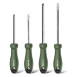 Набор отверток "Home Series Green" Deli HT1004L 4шт SL5x100+SL6x150+PH1x100+PH2x150, эксклюзивный дизайн, рукоятка из высококачественного софттач пластика