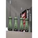 Набор отверток "Home Series Green" Deli HT1004L 4шт SL5x100+SL6x150+PH1x100+PH2x150, эксклюзивный дизайн, рукоятка из высококачественного софттач пластика — изображение 6