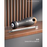 Двухсторонняя отвертка "Home Series Gray" Deli HT1055C SL5+PH1, Bad Pack длина жала 100мм, эксклюзивный дизайн, рукоятка из высококачественного софттач пластика — изображение 4