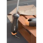 Двухсторонняя отвертка "Home Series Gray" Deli HT1055C SL5+PH1, Bad Pack длина жала 100мм, эксклюзивный дизайн, рукоятка из высококачественного софттач пластика — изображение 6