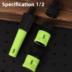 Набор соединителей для шлангов 5 шт 1/2" Deli DL8798 1/2" быстросъемный коннектор с аквастопом, 1/2" быстросъемный коннектор, штуцер 1/2"-3/4", регулируемая головка 110 мм для изменения формы струи, ударопрочный пластик — изображение 4