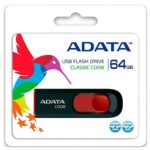 USB накопитель ADATA C008 AC008-64G-RKD USB 2.0, 64GB Black/Red, RTL (791721) — изображение 3