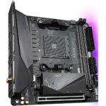 Материнская плата Gigabyte B550I AORUS PRO AX, Socket AM4, AMD B550, 2xDDR4-3200, HDMI+HDMI+DP, 1xPCI-Ex16, 4xSATA3(RAID 0,1,10), 2xM.2, 8 Ch Audio, 1x2,5GLan, WiFi, (0+2)xUSB2.0, (5+2)xUSB3.2, (1+0)xUSB 3.2 Type-C™, Mini-ITX, RTL {10} (809508) — изображение 2