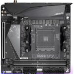Материнская плата Gigabyte B550I AORUS PRO AX, Socket AM4, AMD B550, 2xDDR4-3200, HDMI+HDMI+DP, 1xPCI-Ex16, 4xSATA3(RAID 0,1,10), 2xM.2, 8 Ch Audio, 1x2,5GLan, WiFi, (0+2)xUSB2.0, (5+2)xUSB3.2, (1+0)xUSB 3.2 Type-C™, Mini-ITX, RTL {10} (809508) — изображение 3