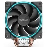 Вентилятор PCCooler Bad Pack PCCooler GI-X5B Кулер S775/115X/AM2/AM3/AM4 (TDP 160W, вент-р 120мм с PWM, Blue LED FAN, 5 тепловых трубок 6мм, 1000-1800RPM, 26.5dBa) — изображение 2