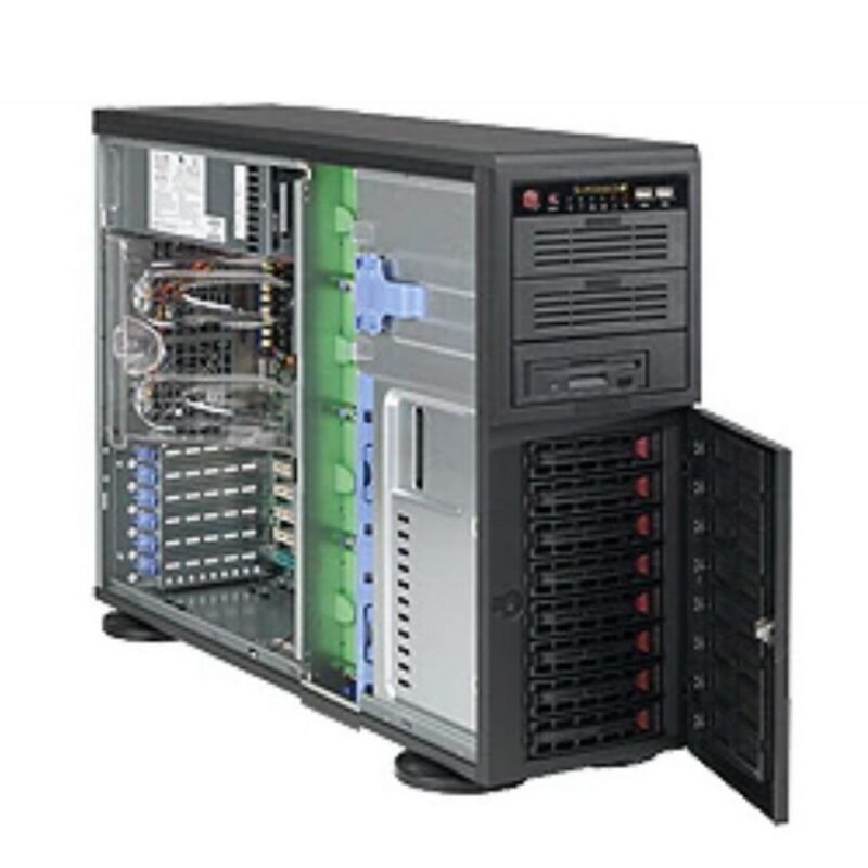 1199981 Корпус SuperMicro CSE-743TQ-903B-SQ 8x 3.5"/2.5" SAS/SATA Backplane for Hot-Swappable Drives, Whisper-Quiet (<28dB), Front HDD Door Lock & Side Panel Intrusion Switch, Front I/O Ports: 2x USB 3.0, 2x 8cm PWM Fans & 1x 9cm Rear PWM Fan — изображение 1
