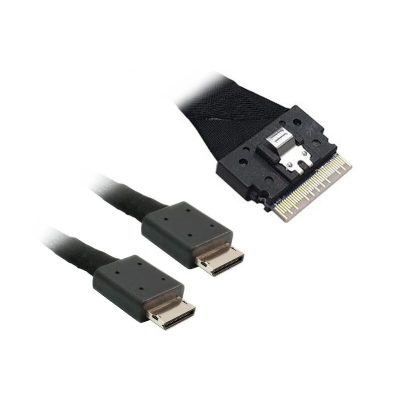 1221564 Кабель ACD-60001-MD Slimline SASx8 (SFF8654) -to- 2x OCuLink x4 (SFF8611), 1M, (аналог Broadcom 05-60001-00) (6710071) — изображение 1