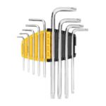 «Набор шестигранных ключей «TORX" сверхдлинных Deli DL3091 9шт размеры Т10,Т15,Т20,Т25,Т27,Т30,Т40,Т45,Т50, пластиковый держатель — изображение 2