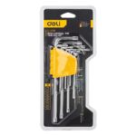 «Набор шестигранных ключей «TORX" сверхдлинных Deli DL3091 9шт размеры Т10,Т15,Т20,Т25,Т27,Т30,Т40,Т45,Т50, пластиковый держатель — изображение 3