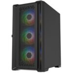 Корпус Powercase Корпус Powercase ByteFlow Micro Black, Tempered Glass, 4х 120mm ARGB fans, ARGB HUB, чёрный CAMBFB-A — изображение 2