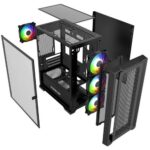 Корпус Powercase Корпус Powercase ByteFlow Micro Black, Tempered Glass, 4х 120mm ARGB fans, ARGB HUB, чёрный CAMBFB-A — изображение 8