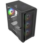 Корпус Powercase Корпус Powercase ByteFlow Micro Black, Tempered Glass, 4х 120mm ARGB fans, ARGB HUB, чёрный CAMBFB-A — изображение 4