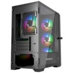 Корпус Powercase Корпус Powercase ByteFlow Micro Black, Tempered Glass, 4х 120mm ARGB fans, ARGB HUB, чёрный CAMBFB-A — изображение 5