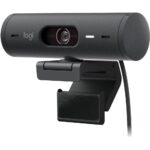 Вeб-камера Logitech Webcam BUSINESS BRIO 505 Graphite черная, автофокус, 4Мп, макс. разрешение 1080p/30fps/720p/60fps, угол обзора 90°/78°/65°, цифровой zoom 4x, USB-C 1.5м, шторка