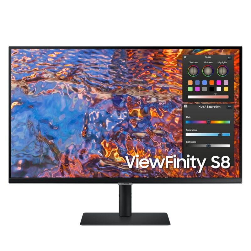 1433119 Монитор 32" SAMSUNG S32B800PXI ViewFinity S8 S80PB UHD IPS, 3840x2160, 60Hz, 5ms, 350сd/m, 1000:1, HDR10 | HDMI(2.0), DP(1.4), Type-C(PD-90W), 3xUSB3.0, RJ45 | HAS, Pivot, Swivel, InPSU, Vesa 100, Black — изображение 1