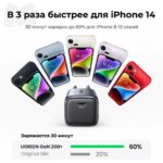 Сетевое зарядное устройство UGREEN CD318 (90664) Nexode Mini 20W USB-C PD GaN Fast Charger EU. Цвет: серый — изображение 2