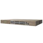 Коммутатор IP-COM F1126P-24-250W Коммутатор неуправляемый PoE, 26 портов 24x100 Мбит/с, 2x1 Гбит/с, RJ-45/SFP 1x1 Гбит/с, PoE 24х30 Вт (до 230Вт), установка в стойку, металлический — изображение 2