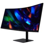Монитор 34" ACER Nitro CZ342CURVbmiphuzx Black (Curved 1000R Black, 21:9, VA, 3440x1440, 1 / 0,5ms, 300cd, 180Hz, 1xHDMI(2.0) + 1xDP(1.4) + 1xType-C(65W) + Audio out + USB2.0+USB-B (2up 2down), Speakers 3Wx2, FreeSync Premium, HDR 10, H.Adj. 110, Delta E<2) — изображение 3