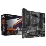 Материнская плата Gigabyte B550M AORUS ELITE, Socket AM4, AMD B550, 4xDDR4-3200, DVI-D+HDMI, 2xPCI-Ex16, 1xPCI-Ex1, 4xSATA3(RAID 0/1/10), 2xM.2, 8 Ch Audio, GLan, (4+2)xUSB2.0, (4+2)xUSB3.2, 1xPS/2, mATX, RTL {10} (809546) — изображение 2
