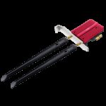 Адаптер беспроводной связи (Wi-Fi) CUDY BE9300 PCI Express Adapter Bluetooth 5.4 PCI Express Adapter with Heatsink, Intel BE200 module, Tri-band 2T2R, Magnetized antenna base, 2 high gain detachable antennas — изображение 4