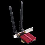 Адаптер беспроводной связи (Wi-Fi) CUDY BE9300 PCI Express Adapter Bluetooth 5.4 PCI Express Adapter with Heatsink, Intel BE200 module, Tri-band 2T2R, Magnetized antenna base, 2 high gain detachable antennas — изображение 3