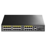 Коммутатор CUDY 24-Port 10/100M PoE+ Switch with 2 Gigabit Port+ 1SFP 300W 24-Port 10/100M PSE RJ-45 +2 Gigabit RJ- 45 +1SFP Port with 24 POE Ports Switch with Built-in power supply, support 16-port IEEE 802.3at PoE+ Injector, Rack-mountable Steel case, 300W Internal — изображение 2
