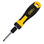 Двухсторонняя отвертка с трещеткой Deli DL626011 PH2+SL6x180мм, сталь CrV, длина 180-230мм, диаметр хвостовика 6,3мм — изображение 2