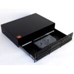 Бокс оптический Hyperline FO-19V-2U-6xSLT-W130H30-48UN-BK Бокс оптический универсальный 19" выдвижной, с полкой, от 8 до 48 портов (SC, duplex LC, ST, FC), со сплайс пластиной, без пигтейлов и проходных адаптеров, 2U, черный — изображение 4