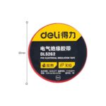 Изолента Deli DL5262 красная, 0,13мм х 18мм х 9,15м, напряжение до 600В, температурный диапазон 0-80 грд., ПВХ — изображение 3