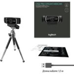 Веб-камера Logitech 960-001088/960-001089 WebCam C922 Pro Stream {USB 2.0,1920*1080, 2Mpix foto, Mic, Black} — изображение 2