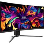 Монитор 34" MSI MPG 341CQPX QD-OLED Curved QD-OLED, 3440x1440, 240Hz, 0,03ms, 250сd/m, 1500000:1, HDR10 | 2xHDMI(2.1), DP(1.4a), Type-C(PD-98W), 2xUSB2.0 | HAS, Swivel, InPSU, Vesa 100, Black — изображение 2